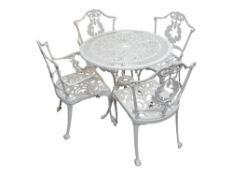 METAL GARDEN TABLE AND 4 CHAIRS