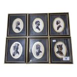 SET OF 6 GILT FRAMED MINIATURES