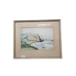 FRAMED WATERCOLOUR DUNLUCE CASTLE BY KEVIN P. McKAY