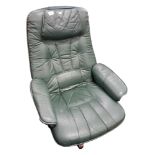GREEN LEATHER LAZYBOY CHAIR