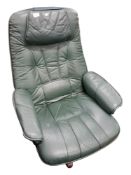 GREEN LEATHER LAZYBOY CHAIR