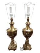 PAIR OF URN SHAPED LAMPS