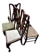 6 VARIOUS ANTIQUE CHAIRS