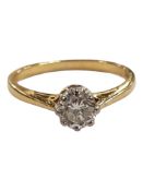 18 CARAT YELLOW GOLD & DIAMOND RING WITH 0.75 CARAT OF DIAMONDS SIZE P