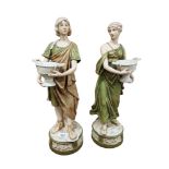 PAIR OF ROYAL DUX FIGURES 45cm TALL