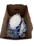 BOX OF ANTIQUE CHINA AND GLASSWARE