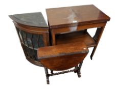 TROLLEY TABLE, SUTHERLAND TABLE AND CORNER CABINET
