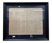 1 X FRAMED NEWSPAPER - 'THE TIMES 1805'