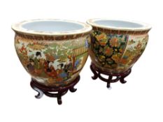 2 LARGE CHINESE VASES ON STANDS