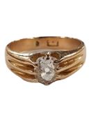 18 CARAT YELLOW GOLD & DIAMOND SOLITAIRE RING WITH 1 CARAT DIAMOND SIZE L