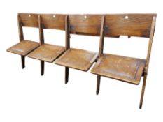 VINTAGE SOLID OAK FOLDING CINEMA SEATS