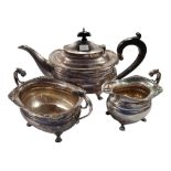 3 PIECE SILVER TEA SERVICE BIRMINGHAM 1915 CIRCA 970G