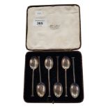 CASED SET OF 6 SILVER TEASPOONS - SHEFFIELD 1926-1927