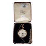 18 CARAT GOLD POCKET WATCH WITH 18 CARAT GOLD AND PLATINUM CHAIN TOTAL GROSS WEIGHT 66.41G