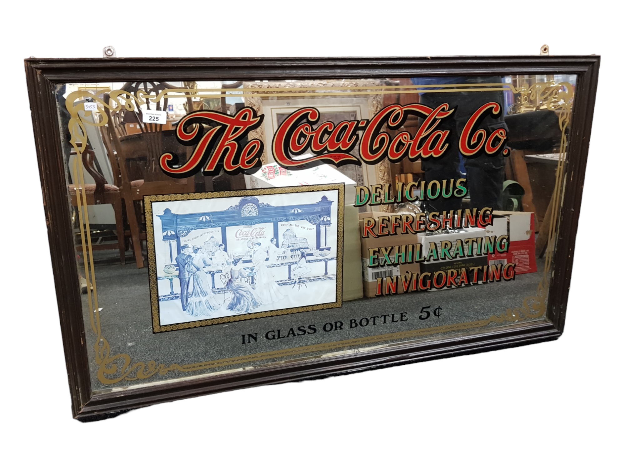 LARGE VINTAGE COCA-COLA PUB MIRROR