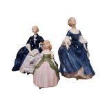 3 X ROYAL DOULTON FIGURES, HILARY, PENNY AND LAURAINE