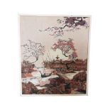 ORIENTAL/ASIAN EMBROIDERY 92CM X 69CM