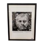 FRAMED PHOTOGRAPH SAMUEL BECKETT 28 X 29CMS - PHOTOGRAPHER JOHN MINIHAN