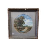 ANTIQUE OIL ON BOARD - LANDSCAPE - UNSIGNED