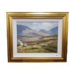 MAURICE C WILKS - OIL ON CANVAS - LOUGH DERRYCLARE, CONNAMARA 59 X 45CMS