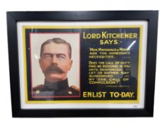 AUTHENTIC FRAMED LORD KITCHENER POSTER 29 X 20CMS