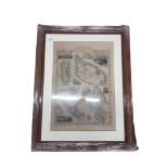 ANTIQUE LARGE BRITISH POSSESSIONS IN THE MEDITERRANEAN FRAMED MAP