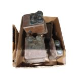 BOX OF ANTIQUE TELEPHONE ITEMS