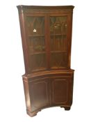 BOW FRONTED DOUBLE DOOR CORNER CABINET