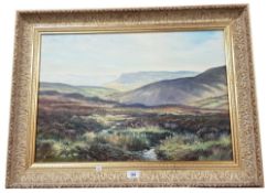 ALLAN ARDIES - OIL ON CANVAS - HEATHLAND NEAR CUSHENDUN, CO.ANTRIM - 65CM X 44.5CM