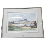 COLIN SMITH - WATERCOLOUR -SCRABO FROM CASTLE ESPIE - 53CM X 36CM