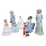 8 VARIOUS FIGURES TO INCLUDE LLADRO, NAO, DOULTON & OTHERS