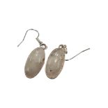 PAIR OF SILVER AND MOONSTONE EARRINGS