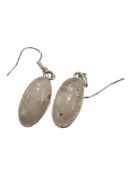 PAIR OF SILVER AND MOONSTONE EARRINGS