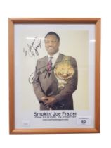 SIGNED SMOKIN JOE FRAZIER PHOTOGRAPH