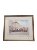 FRANK MCKELVEY PRINT PRODUCED FOR THE ULSTER MUSEUM - PART OF VICTORIA STREET BETWEEN GLOUCESTER