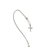 SILVER CRYSTAL CROSS ON SILVER CHAIN