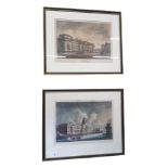 2 ANTIQUE PRINTS - CUSTOM HOUSE, DUBLIN AND TRINITY COLLEGE DUBLIN