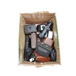 BOX OF CAMERAS & ACCESSORIES