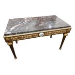 ANTIQUE LIMOGES STYLE MARBLE TOPPED COFFEE TABLE
