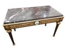 ANTIQUE LIMOGES STYLE MARBLE TOPPED COFFEE TABLE