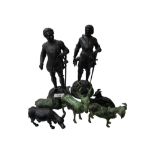 QUANTITY OF BRONZE ANIMALS & FIGURES