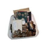 BOX OF COINS TO INCLUDE SILVER