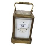 ANTIQUE BRASS CHIMING CARRIAGE CLOCK