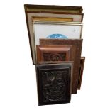 QUANTITY OF PRINTS/PICTURES & CARVED PLAQUES