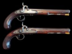 Eames of Dublin An Irish Pair of 20-Bore Percussion from Flintlock Duelling Pistols by Eames,