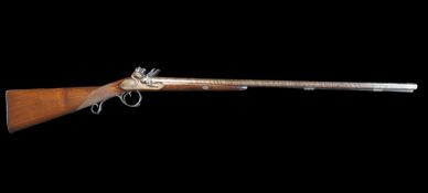 Gardener & Cole An Irish 16-Bore Double-Barrelled Flintlock Shotgun by Gardner & Cole. Damascus