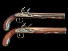 Powell of Dublin A Pair of Irish 21-Bore Irish Flintlock Duelling Pistols by Powell, Dublin, c.1785.
