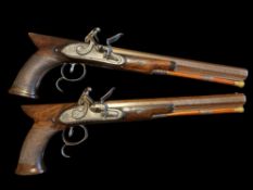 H. Askey of Dublin A Pair Of 21-Bore Flintlock Target Pistols by H.Askey, Dublin, c1810-1815. The