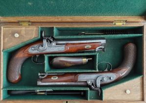 W. Richards of London A Cased Pair of 15-Bore Percussion Officer’s Belt Pistols By W.Richards,