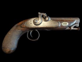 Braddell of Belfast An Irish 33-Bore Percussion Travelling Pistol by Braddell, Belfast. A round